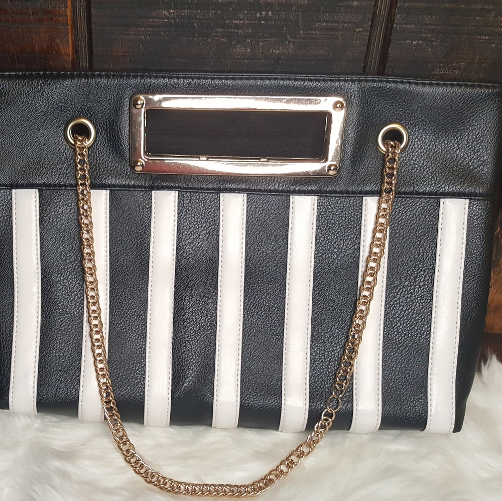 Black and white clutch